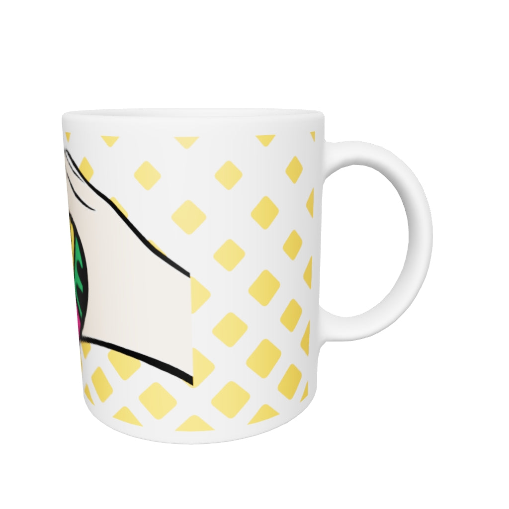 White glossy mug