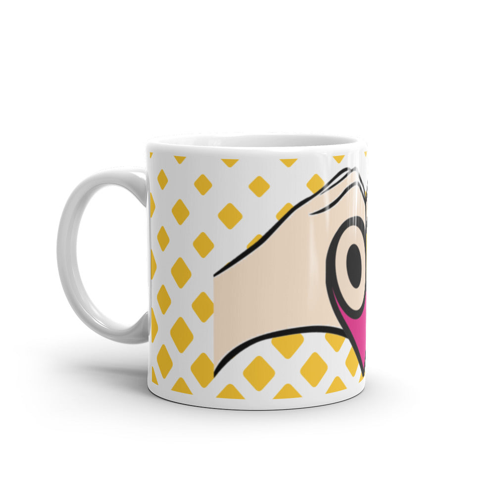 White glossy mug