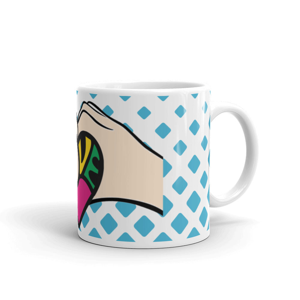 White glossy mug