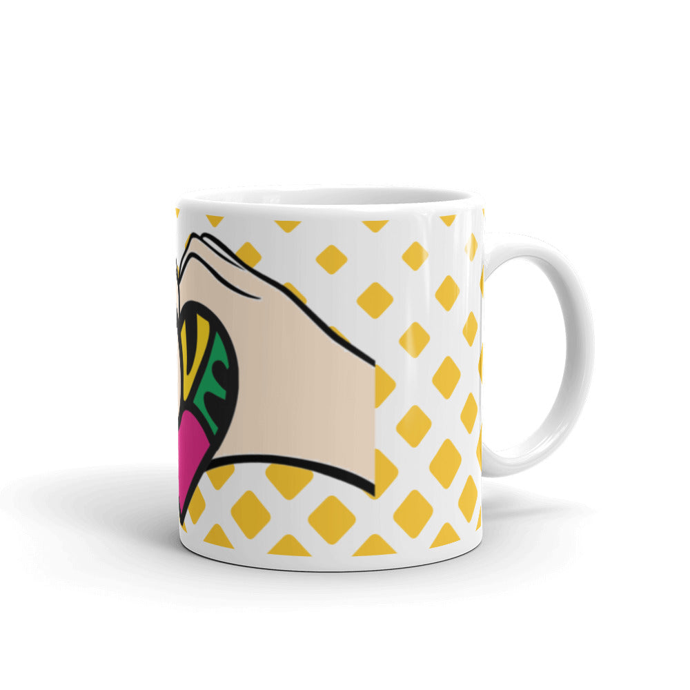 White glossy mug