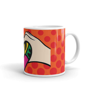 White glossy mug